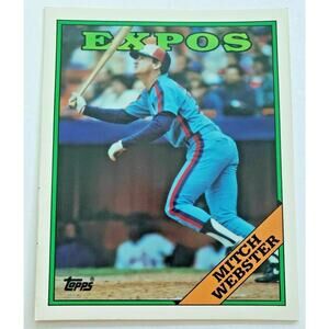 1988 Topps Mitch Webster Baseball Duo-Tang School Paper Pocket Folder New